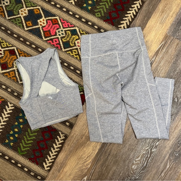 JoyLab Pants - Matching Workout Set Sz S EUC High Rise & Cutout Back Heather Grey